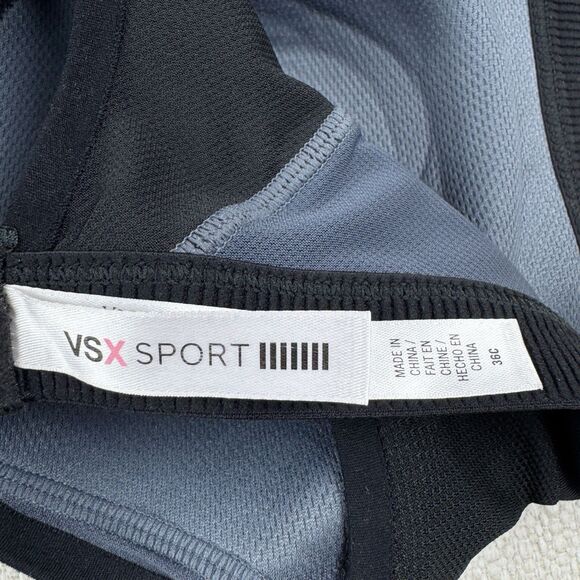 Victoria's Secret VSX Sports Bra Size 36C Mesh Black Racerback Padded Athletic - Picture 9 of 15